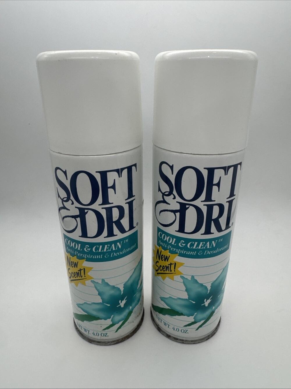 Vintage Soft And Dri Cool And Clean Aerosol Deodorant Spray 4oz X2 New *READ*